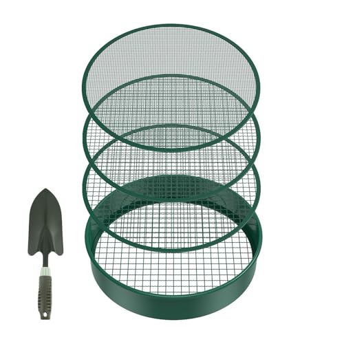 Sghtil Bodensieb für den Garten, Gartensieb-Set - Rundes Metall-Sandsieb für Garten, Ackerland Gewächshaus verwenden einen Filter für Pflanzen mit 4 Mesh Sghtil Bodensieb für den Garten, Gartensieb-Set - Rundes Metall-Sandsieb für Garten, Ackerland Gewächshaus verwenden einen Filter für Pflanzen mit 4 Mesh von Sghtil