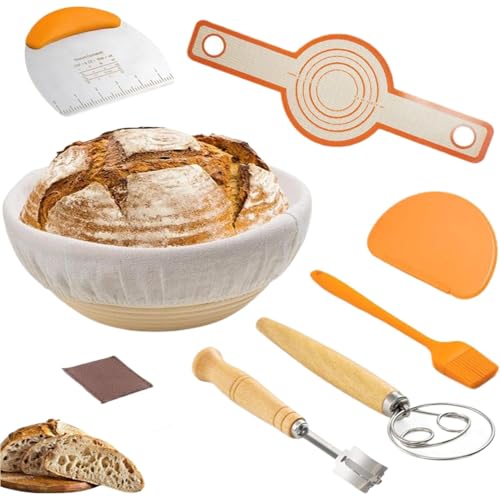 Sghtil Brotback-Set, Brot für Anfänger, Starter-Set für selbstgemachtes Brot, selbstgemachtes Backzubehör für Anfänger, Körbchen-Set von Sghtil