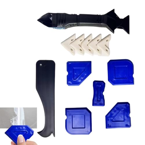 Sghtil CAULK Schaber-Werkzeug, Eckenabdichtungswerkzeug, 9-in-1-Schneidwerkzeug, Abdichtungsschaber Kit zum Entfernen der Badewanne für Waschbecken-Gelenk von Sghtil