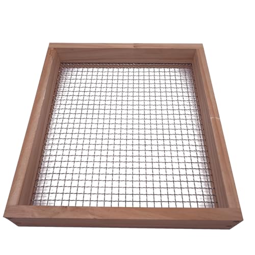 Sghtil Dirt Sifing Screen, hölzerner Rock Sifter - Multifunktioneller Gartenboden Sifter - Rost-Sicht-Sieb-Netz, Bonsai-Werkzeug mit großer Kapazität für die Kompostvorbereitung von Sghtil