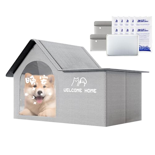 Sghtil Faltbares Hundebett für Haustiere, kühlendes Hundebett mit Eisbeuteln, bequem, geräumig, Nest für warme kleine Welpen und Kätzchen von Sghtil