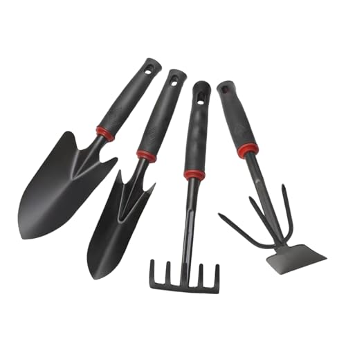 Sghtil Gartengeräte-Set,4X Robuste Pflanzwerkzeuge im Set | Rostfreier Edelstahl Ergonomisches Gartenzubehör, Multifunktionales Grabewerkzeug Zur Bodenauflockerung Unkrautentfernung Und Umgraben von Sghtil