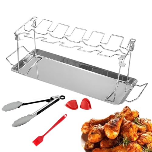 Sghtil Hähnchenschenkel für Grill, Hähnchenschenkelhalter | Grillwerkzeuge mit Drehspieß aus Edelstahl mit 12 Fächern - für tragbare Grills Sghtil Hähnchenschenkel für Grill, Hähnchenschenkelhalter | Grillwerkzeuge mit Drehspieß aus Edelstahl mit 12 Fächern - für tragbare Grills von Sghtil