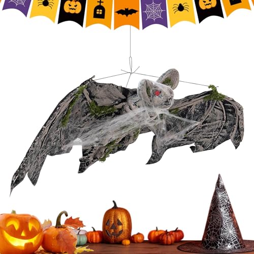 Sghtil Halloween Fledermäuse Groß - Raumdekor mit realistischen und gruseligen Fledermäusen | Partybedarf und Gartenschmuck mit Spinnennetz für Spukhaus, Sghtil Halloween Fledermäuse Groß - Raumdekor mit realistischen und gruseligen Fledermäusen | Partybedarf und Gartenschmuck mit Spinnennetz für Spukhaus, von Sghtil