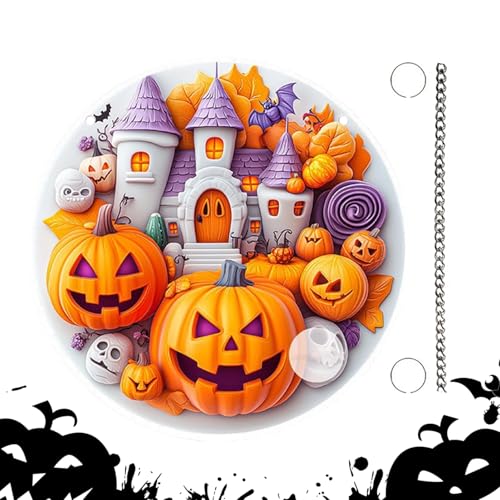 Sghtil Halloween Türschild Deko, Horror Acryl Rundschild Für Haustür, Gothic Festdekoration Hängbar Deko Für Schlafzimmer Vordach Wand Landhausstil Kamin Fenster Sghtil Halloween Türschild Deko, Horror Acryl Rundschild Für Haustür, Gothic Festdekoration Hängbar Deko Für Schlafzimmer Vordach Wand Landhausstil Kamin Fenster von Sghtil