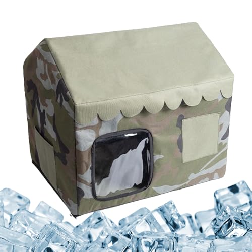 Sghtil Haustier Kühlhaus | Unterschlupf für Streunerkatzen | Geschlossenes Haus Für Haustierzubehör Innenbereich Außenbereich Garten Rasen Hof Terrasse Balkon Ganzjährig Kleine Hunde von Sghtil