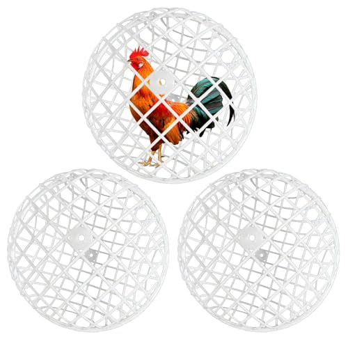 Sghtil Hühnerballkäfig - Mobile 3 Stück Hühnergitterkugeln | Freigehege Für Kleintiere Außenhaltung Unterstand Auslaufhaltung Für Bauernhof Garten Bewegung Freiheit Weidehaltung von Sghtil