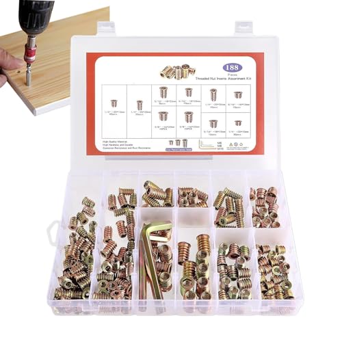 Sghtil Innensechskantmuttern-Set, Sechskantmuttern-Set für Zuhause | Set mit Bolzenverbindern, Zubehör für Haushaltsbeschläge für Möbel aus Kiefernholz und Sperrholz Sghtil Innensechskantmuttern-Set, Sechskantmuttern-Set für Zuhause | Set mit Bolzenverbindern, Zubehör für Haushaltsbeschläge für Möbel aus Kiefernholz und Sperrholz von Sghtil