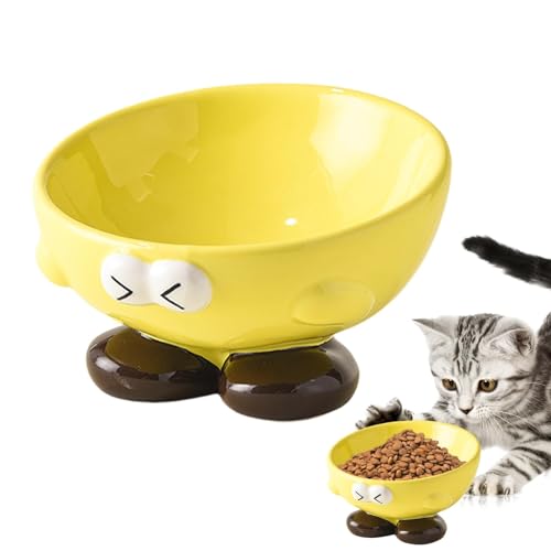 Sghtil Katzenfutter für erhöhte Katzen, erhöhte Katze, geneigt für Haustiere aus Keramik | Futter für hohe Haustiere mit einem niedlichen Ausdruckssymbol für die von Sghtil
