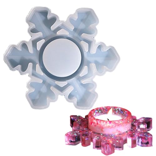 Sghtil Kerzenhalter Form | Silikonformen DIY Schneeflocke Kerzenleuchter Form - DIY Schneeflocke Kerzenständer Silikonform für die Herstellung von Gegenständen von Sghtil