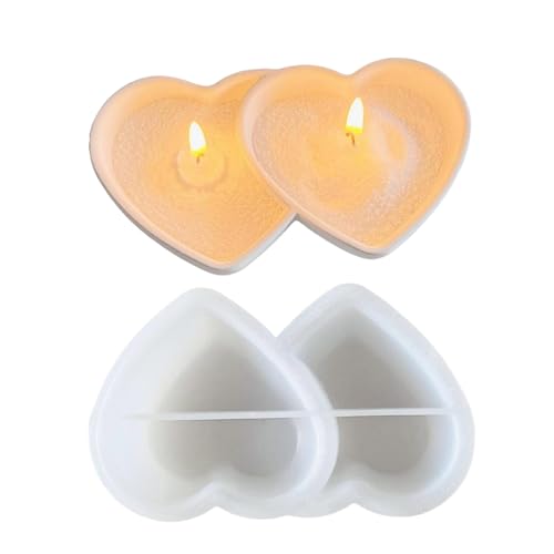Sghtil Kerzenherstellung Formen,Silikon Herzformen,Doppel Herz Schmucktablett | Home Desktop wasserdichte Ornament Silikon-Gipsformen,für Ton Sghtil Kerzenherstellung Formen,Silikon Herzformen,Doppel Herz Schmucktablett | Home Desktop wasserdichte Ornament Silikon-Gipsformen,für Ton von Sghtil