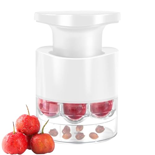Sghtil Kirschentkerner mit Druck – Entkerner mit 7 Löchern, Druck-Typ | Multifunktions-Küchenwerkzeug für Dessert, Marmelade, Fruchtsaft, Beeren von Sghtil