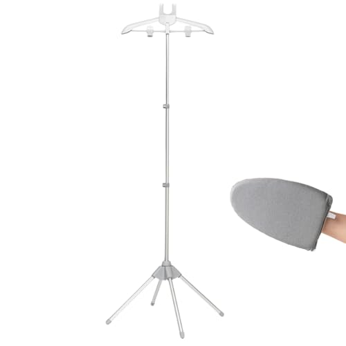 Sghtil Kleider Dampfbügelständer | Kleideraufhänger Zum Dämpfen Von Kleidung | Klappbare Textilpflege Ausrüstung Platzsparend mit Bügelhandschuh für Wohnheim Hotel Badezimmer Haushalt Wäscheraum von Sghtil