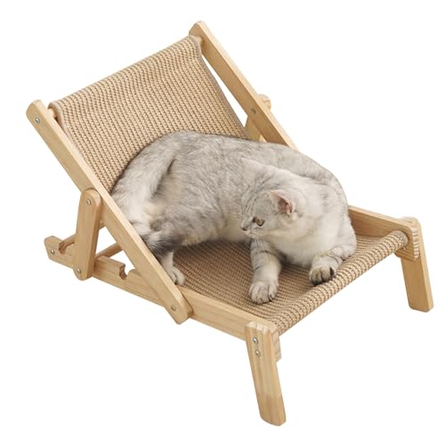Sghtil Kratzstuhl für Katzen – verstellbares Katzenbett für Katzen im Innenbereich – Zubehör aus Massivholz zum Schärfen der Krallen, abnehmbares Möbel für Innen/Außenbereich, Balkon, Sonnenbad Sghtil Kratzstuhl für Katzen – verstellbares Katzenbett für Katzen im Innenbereich – Zubehör aus Massivholz zum Schärfen der Krallen, abnehmbares Möbel für Innen/Außenbereich, Balkon, Sonnenbad von Sghtil