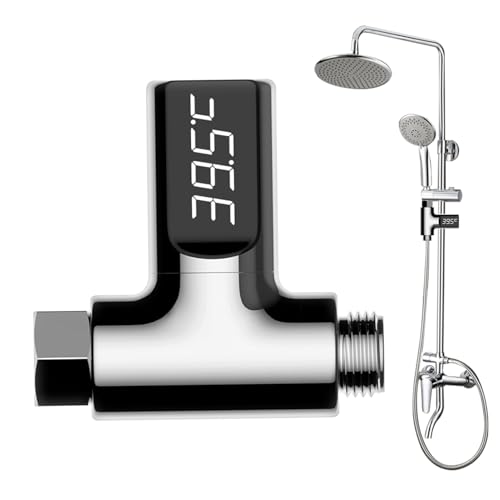 Sghtil Monitor für Duschwassertemperatur, Wassertemperaturmonitor für Badewanne mit LED-Anzeige – Zubehör drehbar 360 ° für Haushaltsbadewanne von Sghtil