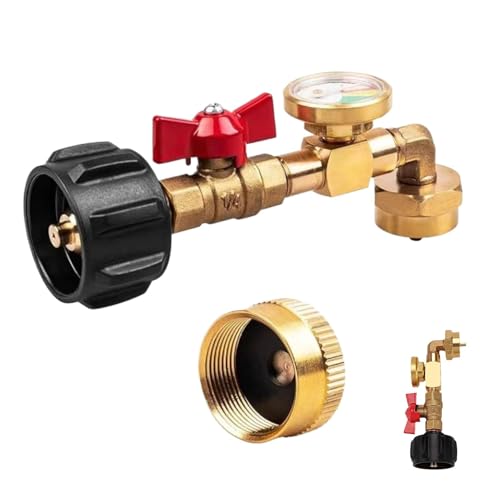 Sghtil -Nachfülladapter, -Tankadapter,1 Pfund Propangas-Nachfülladapter mit Manometer und Ventil | -Adapter für -Tanks Sghtil -Nachfülladapter, -Tankadapter,1 Pfund Propangas-Nachfülladapter mit Manometer und Ventil | -Adapter für -Tanks von Sghtil