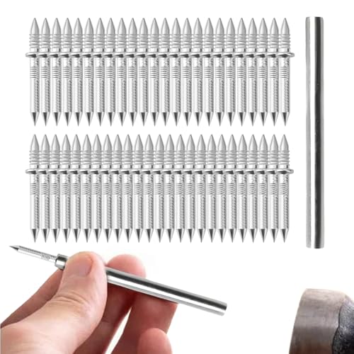Sghtil Nägel aus Stahl, 100 Stück, unsichtbare Sicherheitsschrauben mit Werkzeug für Wandsockelleiste, Holzmöbel, Stühle, Sofas, Nachttische, Bilderrahmen von Sghtil