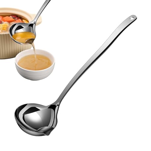 Sghtil Ölabscheider Löffel Suppenkelle Öltrenner Fetttrenner Edelstahl langer Griff | Suppe zum Kochen, Zubehör für Topf von Sghtil