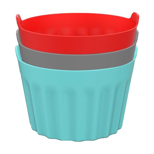 Sghtil Pochiereierkocher, Eierpochierer aus Silikon | 3 Stück Silikon Eierkocher | 3 Stück Eierkocher aus Silikon - Eierhalter für Luftfritteuse Hitzebeständig Einlagen für von Sghtil