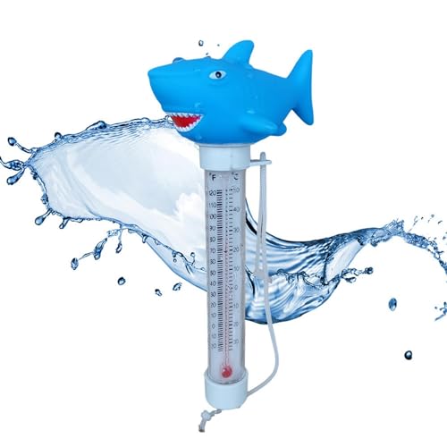 Sghtil Pool-Bojen-Temperatursensor, Tiere Pool-Temperaturmonitor - Cartoon-Bojen-Thermoskop | Großer schwimmender Wassertemperaturmesser mit Schnur für Schwimmbäder von Sghtil