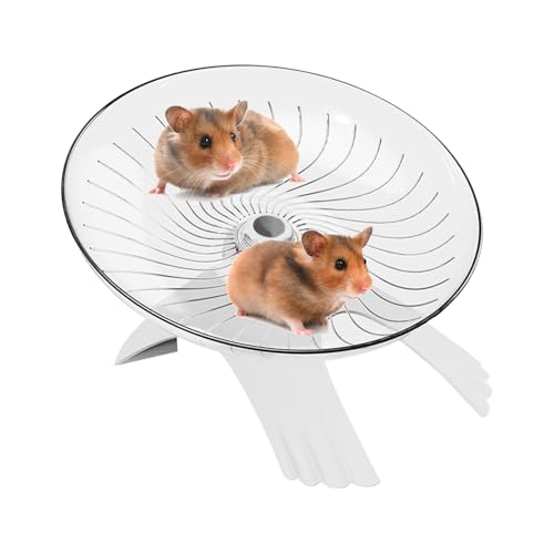 Sghtil Rad für Zwerghamster – geräuschloses Übungsrad, transparente Flugscheibe mit Rennspinner für Hamster, Rennmäuse und Lockenmäuse, um Stress zu reduzieren von Sghtil