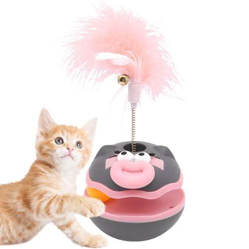 Sghtil Rollendes Katzenspielzeug | Bereicherungs-Spielzeug für Katzen mit rotierenden Bällen – Spielzeugspender für Tiere mit Feder und Glöckchen, stimulierende Indoor-Spiele für Bewegung, von Sghtil