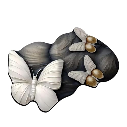Sghtil Schmetterlings-Küchenteppiche, Badematte Schmetterling | Bodenmatte | Realistisches Muster 3D Teppich Schmetterlingsbereich für Schlafzimmer Rutschfester Teppich für die von Sghtil