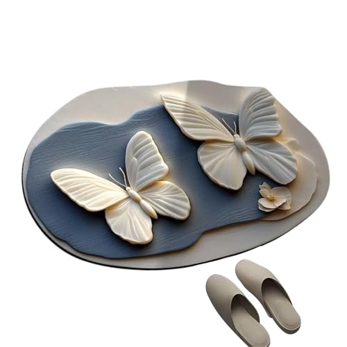 Sghtil Schmetterlingsteppich, Küchenteppich, Schmetterling, Eingangsteppich, realistisches 3D-Modell, Schmetterlingsbereich, für Schlafzimmer, rutschfest, für Kinderzimmer Sghtil Schmetterlingsteppich, Küchenteppich, Schmetterling, Eingangsteppich, realistisches 3D-Modell, Schmetterlingsbereich, für Schlafzimmer, rutschfest, für Kinderzimmer von Sghtil
