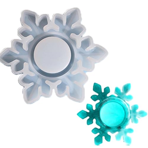 Sghtil Schneeflocke Kerzenhalter Harz Formen, Harz Gießform für Weihnachtsdekoration Kerzenständer, DIY Schneeflocke Kerzenständer Silikonform für DIY Kerzenhalter von Sghtil