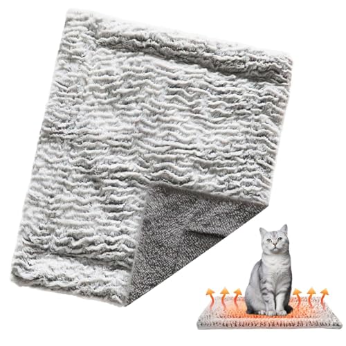 Sghtil Selbstwärmende Katzendecke,Beidseitig Wärmende Haustierauflage | rutschfeste Plüschdecke Für Kleine Haustiere Welpen Kitten Kaninchen Reise Käfig von Sghtil