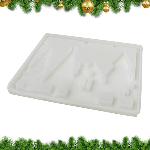 Sghtil Silikon Weihnachtsbaum Formen,Desktop Deko Beton Formen | Silikon Licht Schild Für Zement Gips Kunst Lehrer Heimdekorateur Kreative Schüler Party Planer von Sghtil