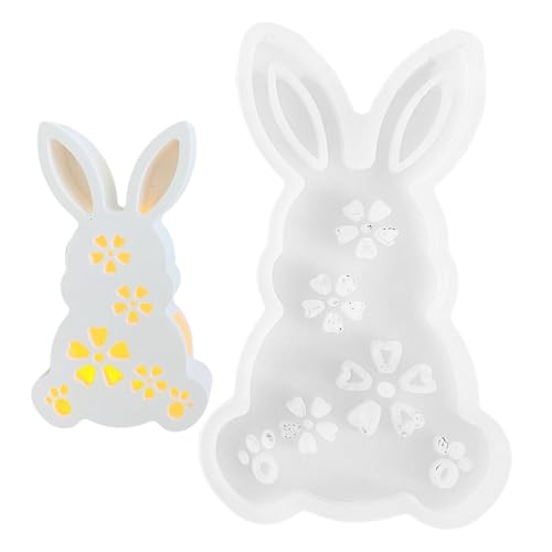 Sghtil Silikonform Osterhase, -Silikonform - Wiederverwendbare Antihaft-Silikon-Backform - Weiche Formen für die Herstellung von Kerzen für Ostern von Sghtil