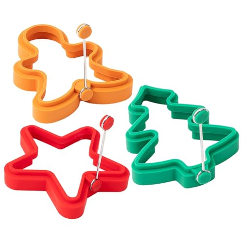 Sghtil Spiegeleiformen, Weihnachtspiegelei-Maschine - Küchenringe in Form eines Brotmanns mit Weihnachtsstern | Pfannkuchenform für Küchenhelfer, Ringe für Küchenhelfer Sghtil Spiegeleiformen, Weihnachtspiegelei-Maschine - Küchenringe in Form eines Brotmanns mit Weihnachtsstern | Pfannkuchenform für Küchenhelfer, Ringe für Küchenhelfer von Sghtil