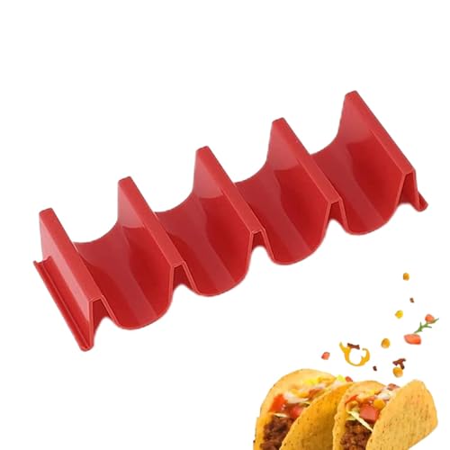 Sghtil Taco-Tablett-Ständer, Tacos-Halter, Essenstablett für Taco-Halter in Wellenform | Essens-Serviertablett mit 4 Fächern, Taco-Halter, Tablett Sghtil Taco-Tablett-Ständer, Tacos-Halter, Essenstablett für Taco-Halter in Wellenform | Essens-Serviertablett mit 4 Fächern, Taco-Halter, Tablett von Sghtil