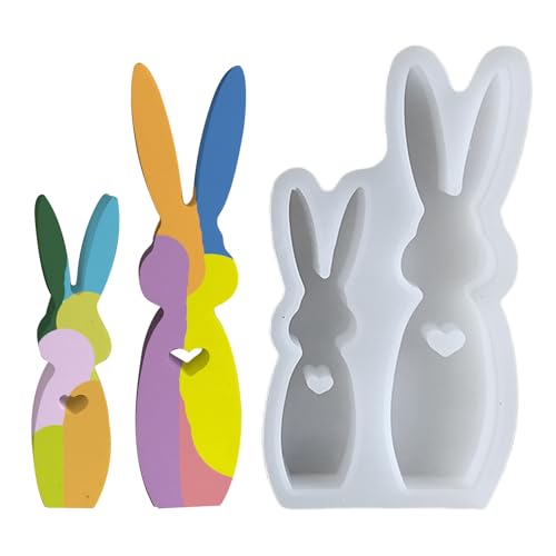 Sghtil Tierharzform, Osterhase Silikonform | Silikonform Hase aus Silikon - Bastelbedarf, Wiederverwendbare Tonform für von Sghtil