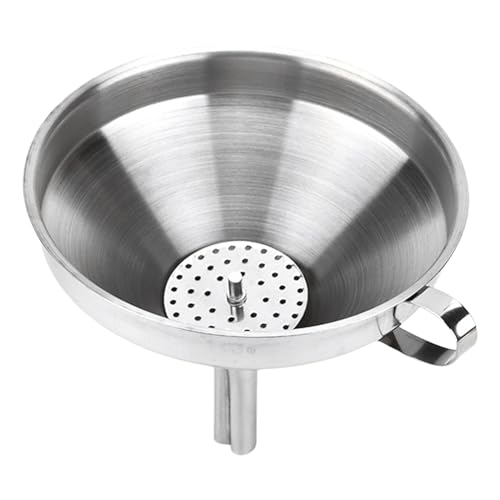 Sghtil Trichter mit Bildschirm, Trichter aus Edelstahl | Trichter mit Siebfilter,Feinmaschiger Siebtrichter aus Edelstahl für Gläser, Säfte, Flüssigkeiten, Flaschen von Sghtil