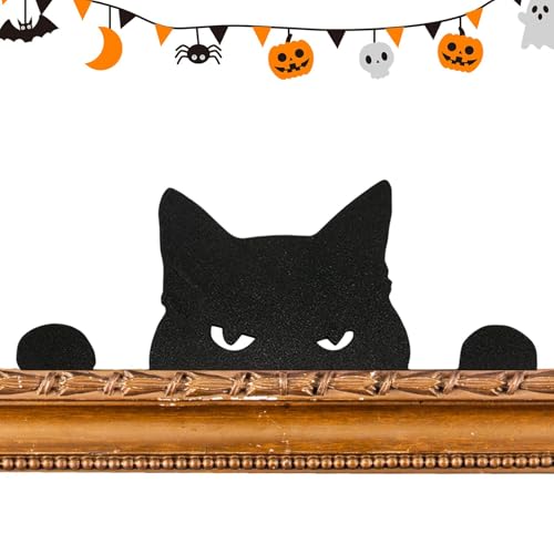 Sghtil Türecke, Halloween-Dekoration aus Metall, schwarzer Katzentür-Topper für Halloween, Halloween-Eckschild, Katze, dekorative Schilder und Sghtil Türecke, Halloween-Dekoration aus Metall, schwarzer Katzentür-Topper für Halloween, Halloween-Eckschild, Katze, dekorative Schilder und von Sghtil