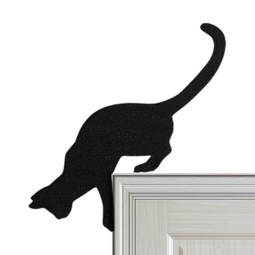 Sghtil Türecke, Halloween-Dekoration aus Metall | Innentür-Topper aus Metall mit schwarzer Katze, Halloween-Eckenschild, Katze, dekorative Schilder und Sghtil Türecke, Halloween-Dekoration aus Metall | Innentür-Topper aus Metall mit schwarzer Katze, Halloween-Eckenschild, Katze, dekorative Schilder und von Sghtil