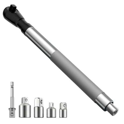 Sghtil Verlängerung mit Scharnier, Ratschenschlüssel – mit 4 Stecknüssen, flexibler Adapter, Bohrmaschine, 1/2 Zoll, für industrielle Wartung, Elektro, Mechanik Sghtil Verlängerung mit Scharnier, Ratschenschlüssel – mit 4 Stecknüssen, flexibler Adapter, Bohrmaschine, 1/2 Zoll, für industrielle Wartung, Elektro, Mechanik von Sghtil