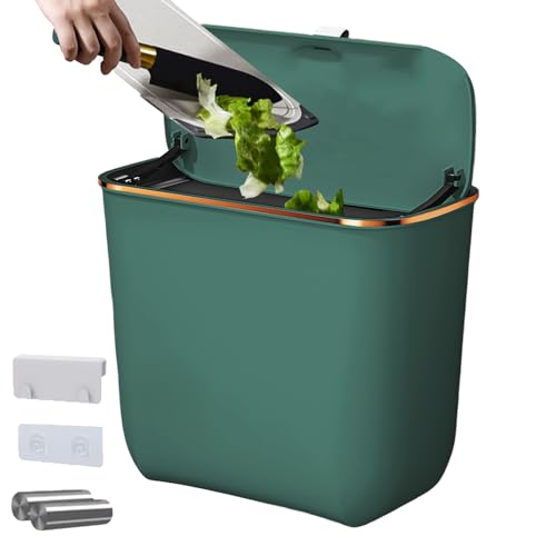 Sghtil Wandmontierter Abfalleimer | Küchenabfalleimer Mit Deckel,7 Liter Behälter Mit Beuteln Kompostkorb Platzsparender Mülleimer Montierbar - Für Schrank Und Küche Sghtil Wandmontierter Abfalleimer | Küchenabfalleimer Mit Deckel,7 Liter Behälter Mit Beuteln Kompostkorb Platzsparender Mülleimer Montierbar - Für Schrank Und Küche von Sghtil