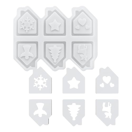 Sghtil Weihnachts Silikonformen | 6-Fach Weihnachtshaus Form Aus Silikon Für Gips,Gießwerkzeuge Bastelbedarf für Schokolade Epoxidharz Gips Kerzenschmuck Dekoration Festtag Sghtil Weihnachts Silikonformen | 6-Fach Weihnachtshaus Form Aus Silikon Für Gips,Gießwerkzeuge Bastelbedarf für Schokolade Epoxidharz Gips Kerzenschmuck Dekoration Festtag von Sghtil