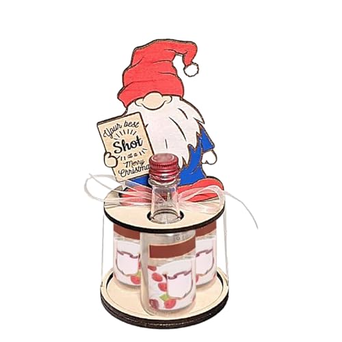 Sghtil Weinflaschenhalter Weihnachten Flaschenhalter Holz | Deko Flaschenhalter Holz klein | Weihnachtsgläser, Dekogläser für Weihnachtswein, Weinregal für Getränke von Sghtil