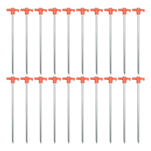 Sghtil Zelt Heringe Heavy Duty - Camping Boden Befestigung Zelt Spikes | 20 Stück Outdoor Heringe für Planen Markisen Garten Wandern von Sghtil