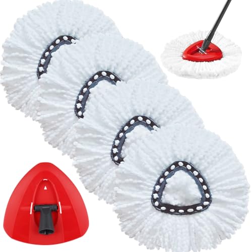 5 Stück Ersatzmopp für Vileda Turbo EasyWring&Clean/Turbo Smart/Turbo Spin Wischmopp Ersatzkopf: 4 Stück Weiß Wischkopf ,1 Stück Roter Mophalter Passend Mopps Ersatzköpfe 5 Stück Ersatzmopp für Vileda Turbo EasyWring&Clean/Turbo Smart/Turbo Spin Wischmopp Ersatzkopf: 4 Stück Weiß Wischkopf ,1 Stück Roter Mophalter Passend Mopps Ersatzköpfe von Sgizoku