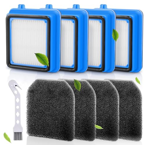 Filters für AEG QX7 QX6 QX8-2 Akku Staubsauger, Ersatzteile Filter Zubehör für AEG ASKW1 Filter mit 4 Stk Vormotorfilter,4 Stk Hygienefilter Waschbar, 1 Reinigungsbürste von Sgizoku