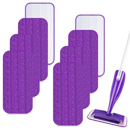 Wiederverwendbare Wischpads für Flash Powermop – waschbare Mikrofaser-Mopp-Pads für Swiffer Wet Jet Spray Mop – Nass- und Trockenbodenreiniger, Wischmopp-Pad, 8 Stück von Sgizoku