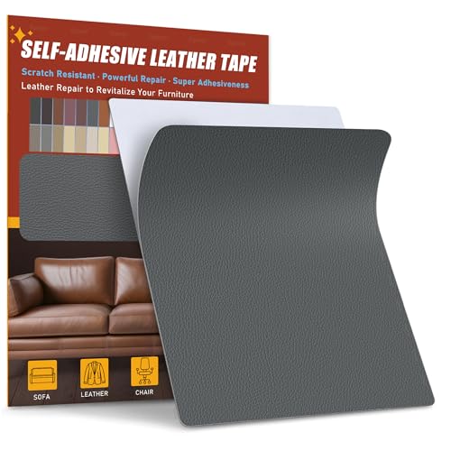 Sgooyir Leder Reparatur Set, 21x28cm Kunstleder Selbstklebend, Kunstleder Reparaturset Flicken Selbstklebend Patch für Autositze, Sofa, Jacken, couch, Möbel Dunkelgrau Sgooyir Leder Reparatur Set, 21x28cm Kunstleder Selbstklebend, Kunstleder Reparaturset Flicken Selbstklebend Patch für Autositze, Sofa, Jacken, couch, Möbel Dunkelgrau von Sgooyir