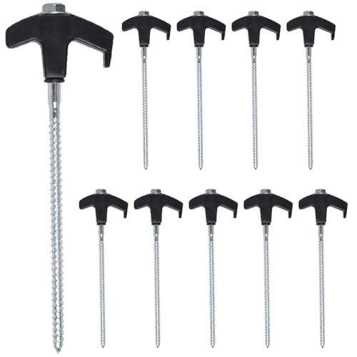 10pcs Zelteinsätze, Schweraufstimmungschraube in Zeltständen robuster Kohlenstoffstahl -EIS Shanty -Anker mit Stoffbeutel für Camping -Terrasse im Freien, beitschnell von Sgqtqybk