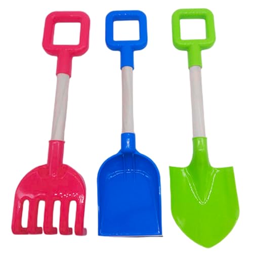 3Pcs Beach Shovel, ABS Plastic Kids Shovel Scoop Rake with Wooden Handle, Multi-Function Sandbox Tools for Building, Sculpting, or Digging von Sgqtqybk