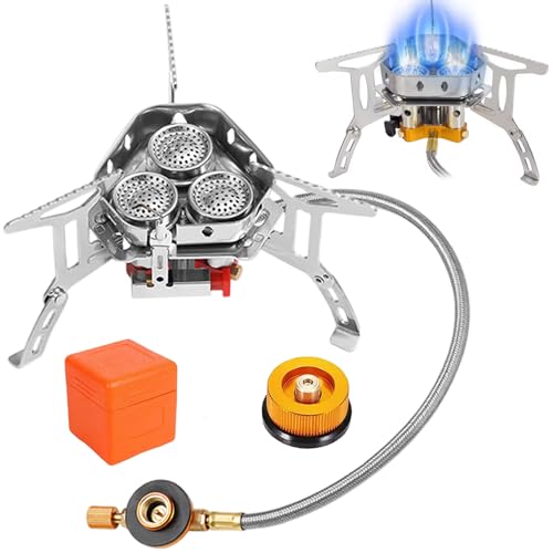 Campingherd 6800W Windfisch faltbarer tragbarer Gasherd mit Piezo -Zünd- und -adapter- und 3 -brenner -Kernen zum Camping -Wanderwanderungs -Rucksackkampen Campingherd 6800W Windfisch faltbarer tragbarer Gasherd mit Piezo -Zünd- und -adapter- und 3 -brenner -Kernen zum Camping -Wanderwanderungs -Rucksackkampen von Sgqtqybk